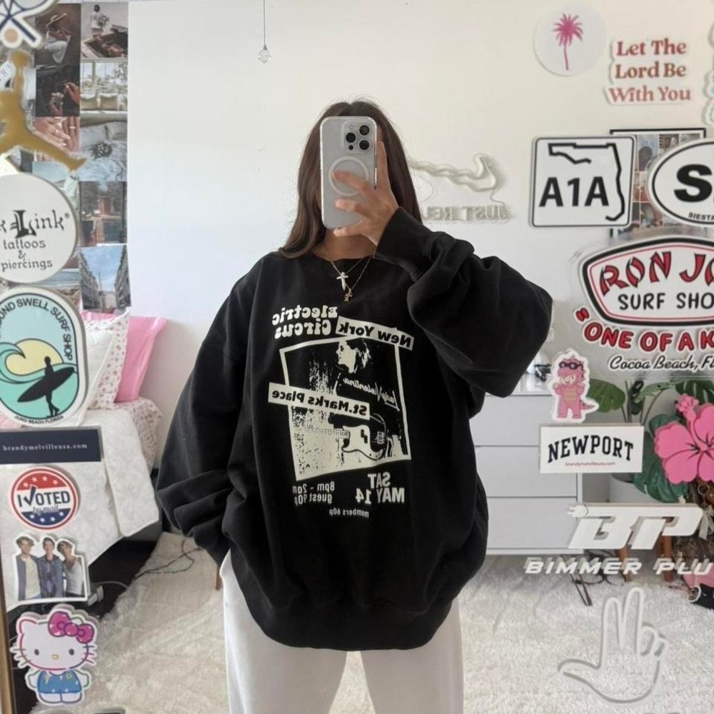 black Brandy Melville oversized crewneck sweatshirt